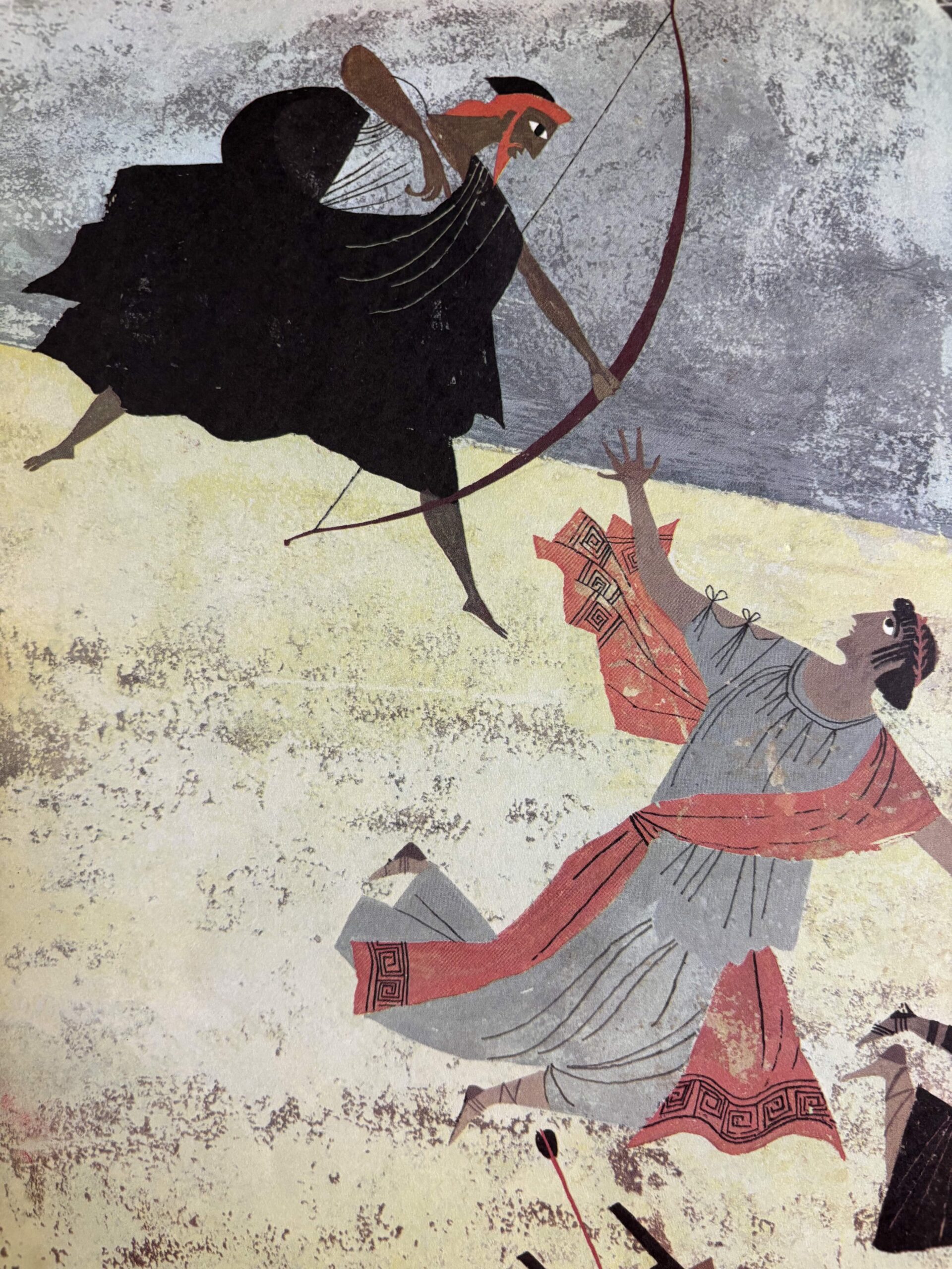 Odysseus chasing suitors out of his Great Hall